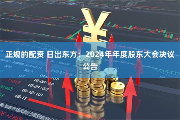正规的配资 日出东方：2024年年度股东大会决议公告