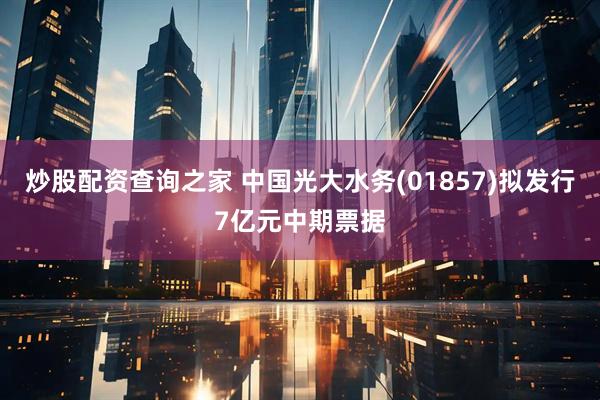 炒股配资查询之家 中国光大水务(01857)拟发行7亿元中期票据